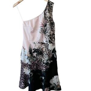 Venus Dress Size L Large One Shoulder Animal Print NEW